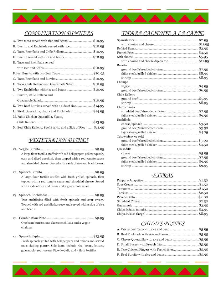 Tierra Caliente Mexican Grill Menu image 2